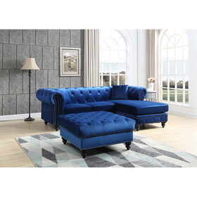 Glory Furniture Nola G0351B-SC Sofa Chaise ( 3 Boxes ), NAVY BLUE B078S00008