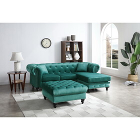 Glory Furniture Nola G0352B-SC Sofa Chaise ( 3 Boxes ), GREEN B078S00009