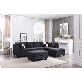 Glory Furniture Malone G635B-SC Sectional ( 3 Boxes), BLACK B078S00061