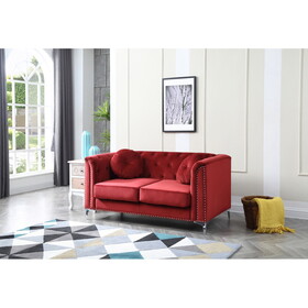 Glory Furniture Pompano G789A-L Loveseat ( 2 Boxes ), BURGUNDY B078S00070