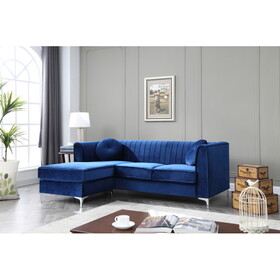 Glory Furniture Delray G791B-SC Sofa Chaise ( 3 Boxes), NAVY BLUE B078S00075