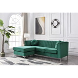 Glory Furniture Delray G792B-SC Sofa Chaise ( 3 Boxes), GREEN B078S00078