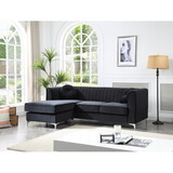 Glory Furniture Delray G793B-SC Sofa Chaise ( 3 Boxes), BLACK B078S00080