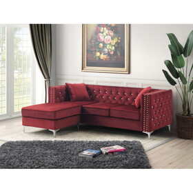 Glory Furniture Paige G826B-SC Sofa Chaise, BURGUNDY B078S00090