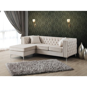 Glory Furniture Paige G827B-SC Sofa Chaise, IVORY B078S00092