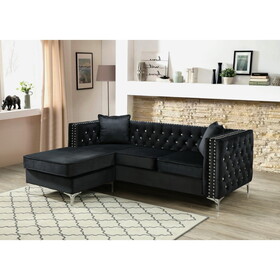 Glory Furniture Paige G828B-SC Sofa Chaise, BLACK B078S00093