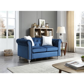 Glory Furniture Raisa G861A-L Loveseat, NAVY BLUE B078S00098