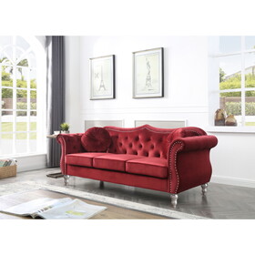 Glory Furniture Hollywood G0669A-S Sofa, BURGUNDY B078S00142