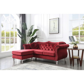 Glory Furniture Hollywood G0669B-SC Sofa Chaise, BURGUNDY B078S00143
