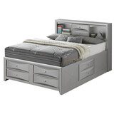 Glory Furniture Marilla G1503G-QSB3 Queen Storage Bed, Silver Champagne B078S00179