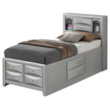 Glory Furniture Marilla G1503G-TSB3 Twin Storage Bed, Silver Champagne B078S00180