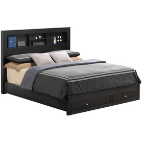 Glory Furniture Burlington G2450D-KSB2 King Storage Bed (4 Boxes), Black B078S00258