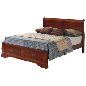 Glory Furniture Louis Phillipe G3100D-QSB2 Queen Storage Bed, Cherry B078S00283