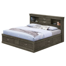 Glory Furniture Louis Phillipe G3105B-QSB Queen Storage Bed, Gray B078S00298