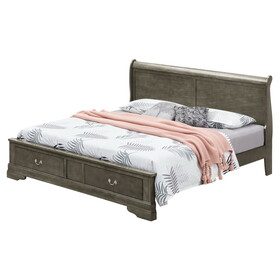 Glory Furniture Louis Phillipe G3105D-QSB2 Queen Storage Bed, Gray B078S00306