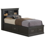Glory Furniture Louis Phillipe G3150B-TSB Twin Storage Bed, Black B078S00343