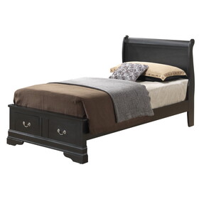 Glory Furniture Louis Phillipe G3150D-TSB2 Twin Storage Bed, Black B078S00351