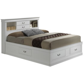 Glory Furniture Louis Phillipe G3190B-KSB King Storage Bed, White B078S00371