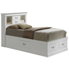 Glory Furniture Louis Phillipe G3190B-TSB Twin Storage Bed, White B078S00373
