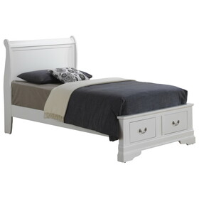 Glory Furniture Louis Phillipe G3190D-TSB2 Twin Storage Bed, White B078S00381