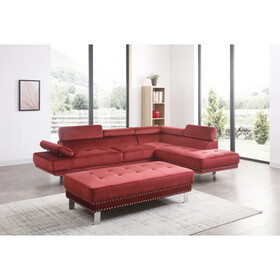 Glory Furniture Derek G373-SC Sectional, CHERRY B078S00390