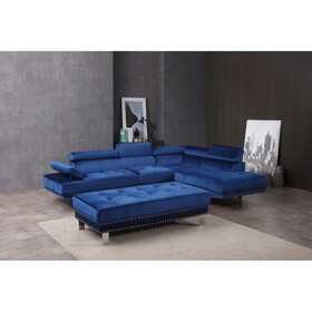 Glory Furniture Derek G374-SC Sectional, NAVY BLUE B078S00391