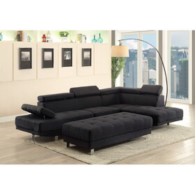 Glory Furniture Riveredge G441-SC Sectional ( 2 Boxes), BLACK B078S00397
