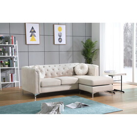 Glory Furniture Pompano G898B-SC Sofa Chaise ( 3 Boxes ), IVORY B078S00517