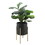 S/2 PLANTER w/ LINES ON METAL STAND, BLACK/GOLD B079106791