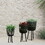 S/3 Bamboo Footed Planters 11/13/15", Black B079106812