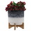 Ceramic 10" Planter On Wooden Stand, Gray B079106832
