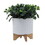 10" TEXTURED PLANTER w/ STAND, WHITE B079106859