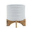 8" TEXTURED PLANTER w/ STAND, WHITE B079106860