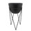 Metal 14" Planter In Stand, Black B079106900