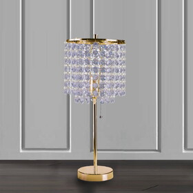19"H Gold Crystal Inspired Pull Table Lamp (1Pc/Ctn) (0.43/4.22) B080107010