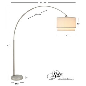 81"H Double Shade Marble Base Floor Lamp (3.65/43.20) B080107035