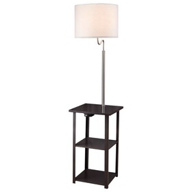 58" Squared Sofa Side Shelves Table Lamp w/ Power Station (1.14/14.96) B080107037