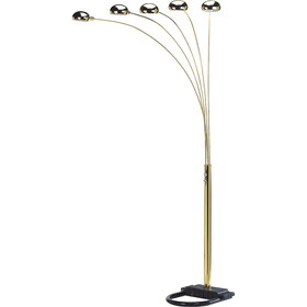 84"H Gold 5-Head Cap Style Floor Lamp (1Pc/Ctn) (2.24/33.97) B080107039