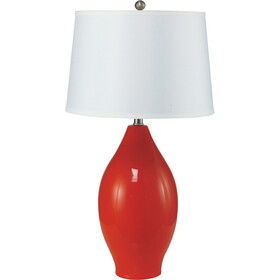 28"H RED LEMON SHAPE CERAMIC TABLE LAMP B080135935