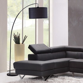 78" BLACK ARCH FLOOR LAMP WITH KD SHADE w/ DOUBLE BOX (1PC/CTN) (2.15/26.84) B080P203580