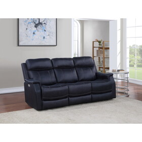 Tailored Dual-Power Reclining Sofa - Nubuck Leather-Like Cover, Power Headrest, Power Footrest - Contemporary Design, Hand-Stitching Details B081109566