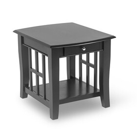 Classic Styling with Ebony Finish - Affordable Occasional Tables - Bottom Shelves, Elegant Lattice Ends B081109989