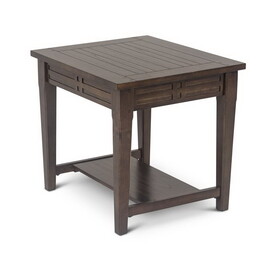 Classic Hardwood End Table - Charming Design, Cherry Finish - Ample Hidden Storage Space - Elegant Addition to Living Room B081109995