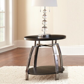 Elegant Table Collection - Soft Round Shapes, Silvershield Laminate Tops - Black Nickel Base, Aggressive Profile - Cocktail Table with Casters" B081109999