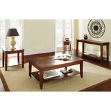 Classic Coffee Table with Bottom Shelf - Antique Focal Point - Wooden Construction, Brown Finish, Mobility B081110005