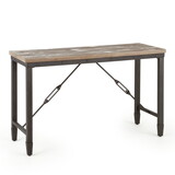 Rustic Industrial Occasional Collection - Vintage Plank-Effect Tops, Iron Metal Base - Choose from Cocktail or End Table, Perfect Blend of Style and Function B081110034