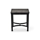 Rustic Square End Table - Aged Butcher Block Style Surface, Dark Iron Legs, Distressed Finish - Blend with Any Décor B081110043
