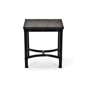 Rustic Square End Table - Aged Butcher Block Style Surface, Dark Iron Legs, Distressed Finish - Blend with Any D&#233;cor B081110043