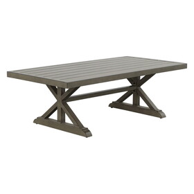 Brown Aluminum Coffee Table - Mission Influences, Bottom Shelf - Rust-Resistant, Weather-Resistant - Functional and Stylish B081110053