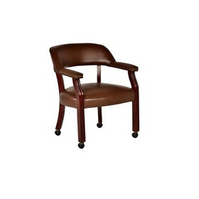 Tournament - Arm Chair with Casters - Dark Brown